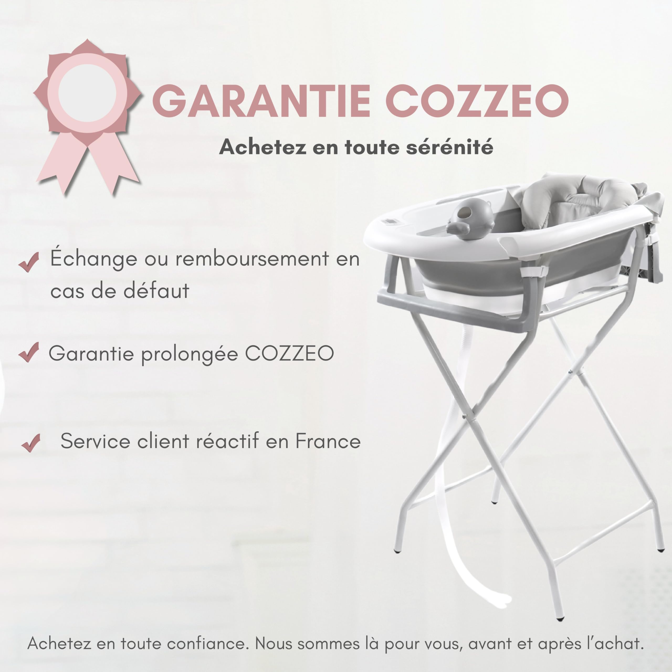 Baignoire Pliable Bébé sur Pied 9 en 1 - Kit de Bain Complet avec Support Stable