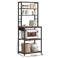 VASAGLE Scaffale da Cucina con Ciabatta, Supporto per Forno a Microonde