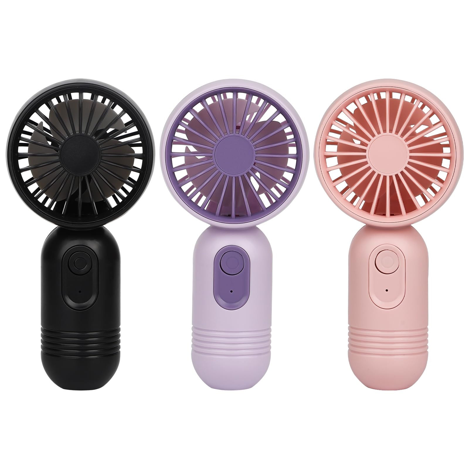 Ackdine Mini Portable Fan - Handheld Fan, 3 Pack USB Rechargeable Personal Fan, Battery Operated Lightweight Small Makeup/Pocket Fan with 3 Speeds For Stylish Girl Boys Women Men Office Outdoor Travel