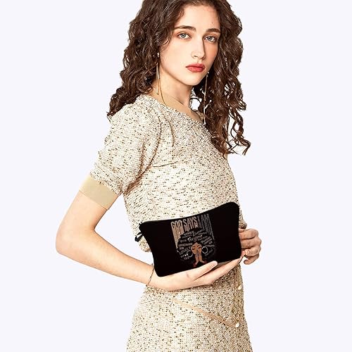 Miniatura 3 de Bolsa de maquillaje afroamericana para monedero de lona afro-negra, bolsas de cosméticos para mujer, regalo inspirador, pequeña bolsa divertida para