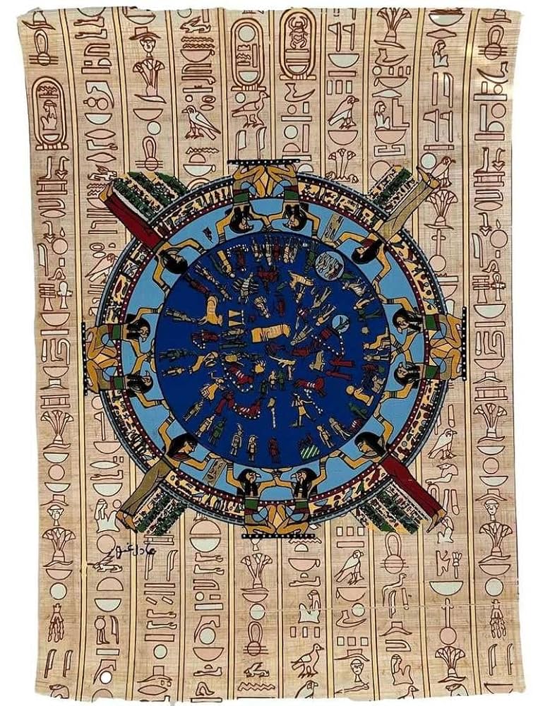 エジプトパピルス　絵画 エジプトのパピルス絵画 - マヤット (約 48x37 cm) - ショップ