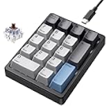Mechanical Number Pad,Hot Swappable Numpad Wired USB 17 Keys Keypad White Backlit Numeric Keypad with PBT Keycaps for Laptop PC Compact Keyboards (Black, Brown Switch)