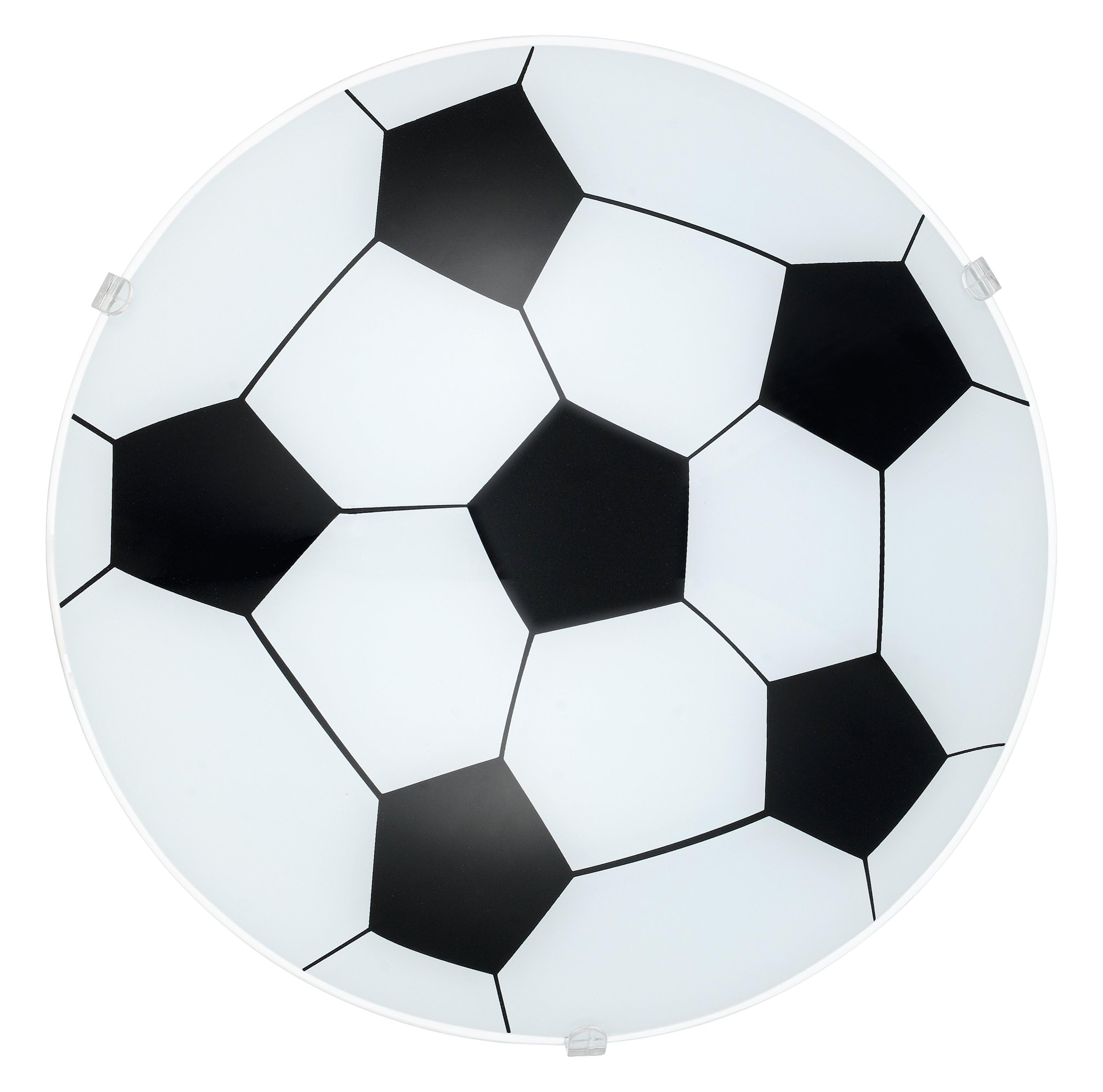 Eglo White Ceiling Lamp Junior 1, Single-Flame Children's Room Football Lamp | Wall Lamp, Ceiling Light Made Of Steel, Colour: Glass: Frosted, Socket: E27