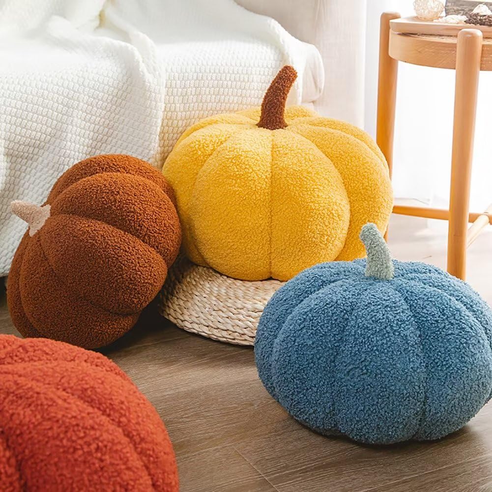 Coussin De Citrouille 3D - 20 Cm - Peluche - Lavable - Jaune