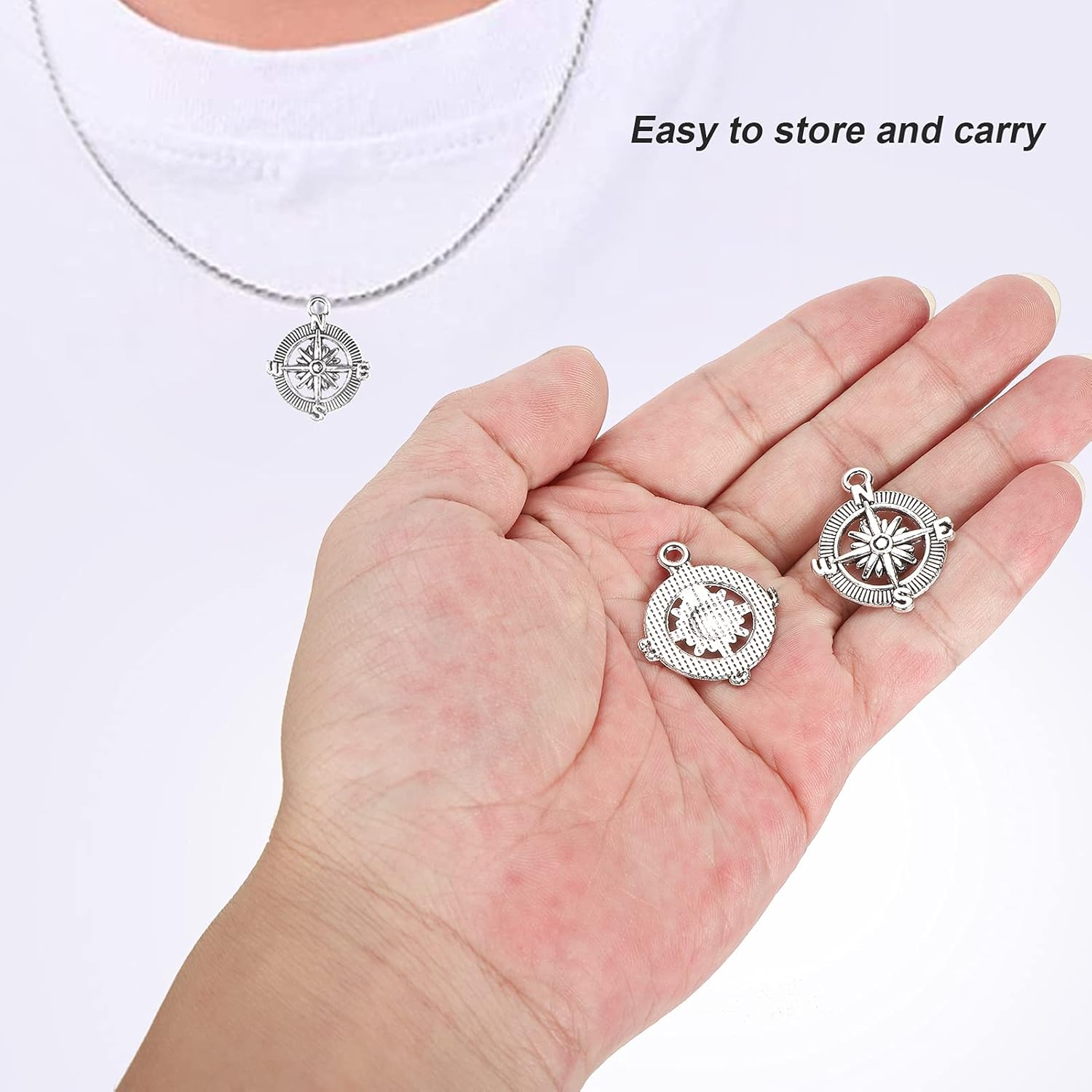 Joyzan Nautical Ship Wheel Anchor Charms Pendants, Rudder Helm Compass Collection Bulk Sailor Tibetan Silver Assorted Steampunk Connector DIY Bracelet Necklace Jewelry Finding Making Craft Alloy 20PCS - Image 4