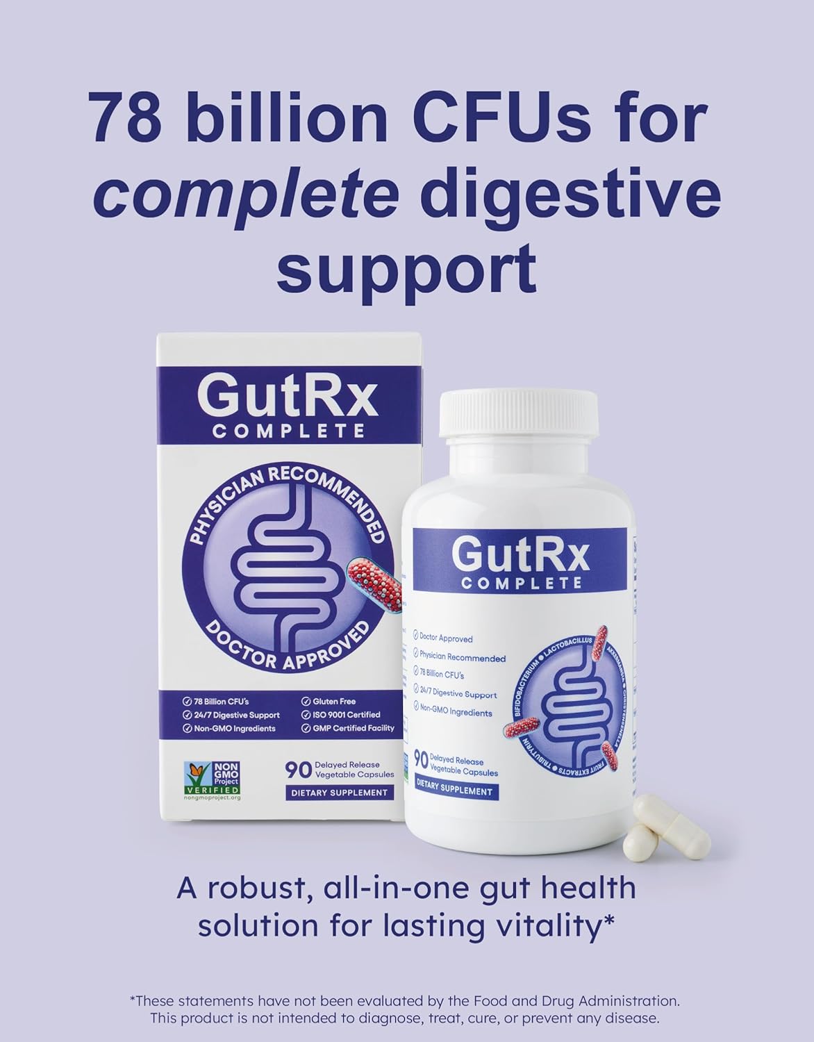 Complete Probiotic, Prebiotic, Postbiotic, GLP-1 Alternative with Akkermansia & Christensenella for Gas, Bloating, Gut Barrier & Microbiome Support – 78 Billion CFU – Enteric-Coated – 90 Count - Image 2