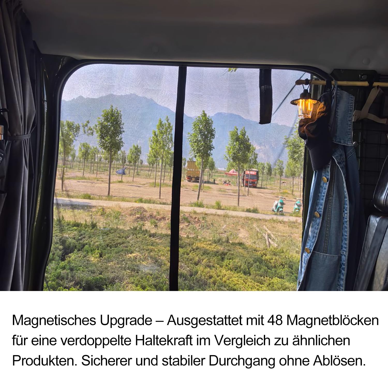 Mosquitera magnética para puerta corredera VW T5 T6, mosquitera para coche con protección contra insectos y protección solar, red de sombra de camping para puerta lateral