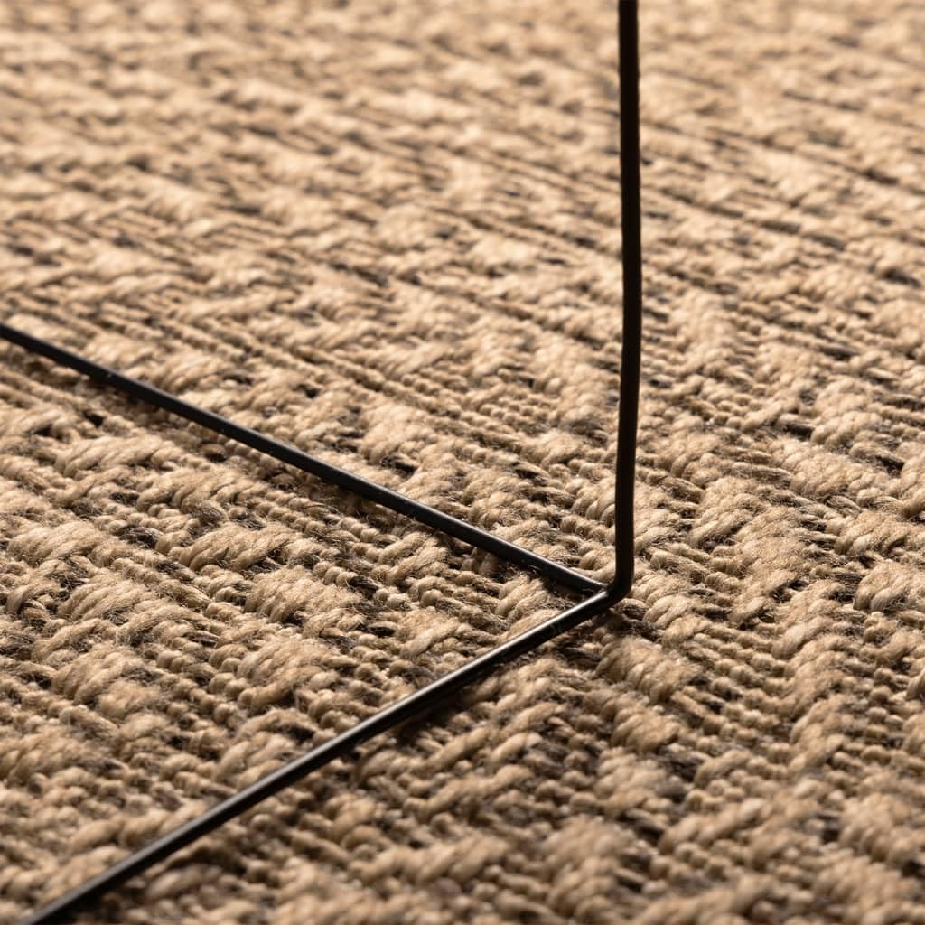 Xhnifben Outdoor Teppich ZIZUR 200x290 cm Jute-Optik aus robustem PP UV-beständig wetterfest leicht zu reinigen für Wohnzimmer Terrasse Balkon Esszimmer & Flur