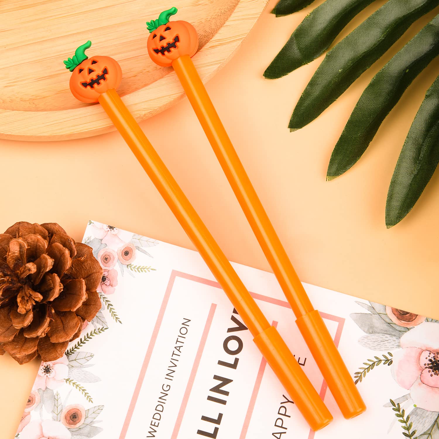 XNHIU 20 Pieces Halloween Black Gel Ink Pens - Pumpkin Novelty for Thanksgiving Day Party Favors and Bag Fillers - Image 3