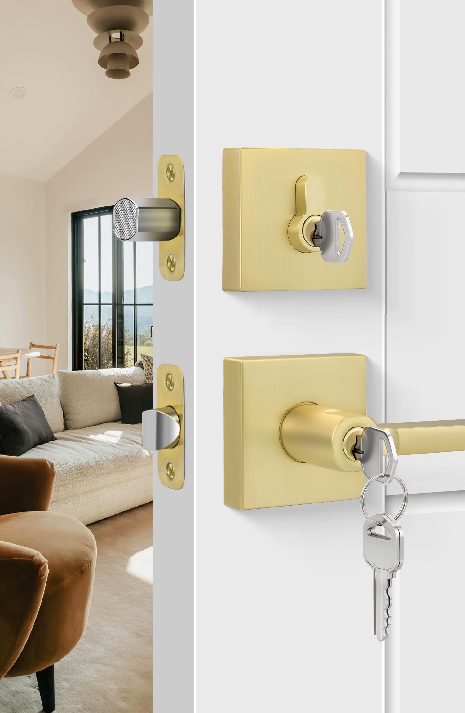 Poignée de porte d'entrée robuste pour remplacer une serrure fragile et bloquer les intrusions