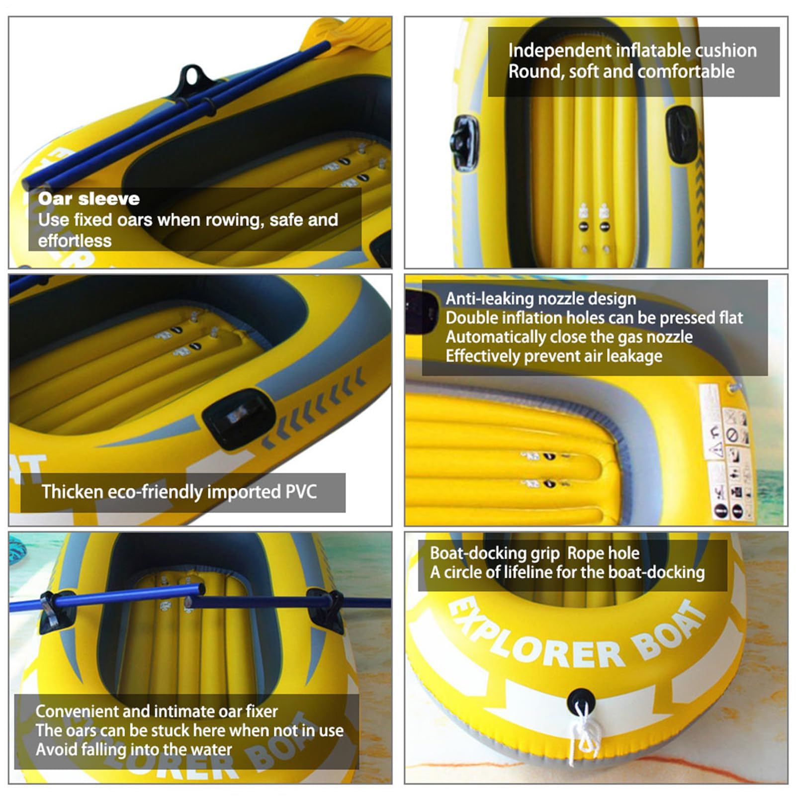 Inflatable Boat, Schlauchboote, 150x90cm Aufblasbare Schlauchboot Für 1 Personen,Verdicktes Faltbares Tragbares Fischerboot Für Treibende Wassersportarten Im Freien, Mit Zubehör, PVC