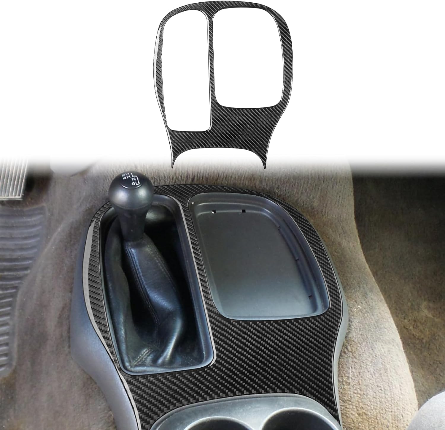 Car Carbon Fiber Accessories Center Console Gear Shift Panel Protective Cover Sticker Compatible with Dodge Durango 1997 1998 1999