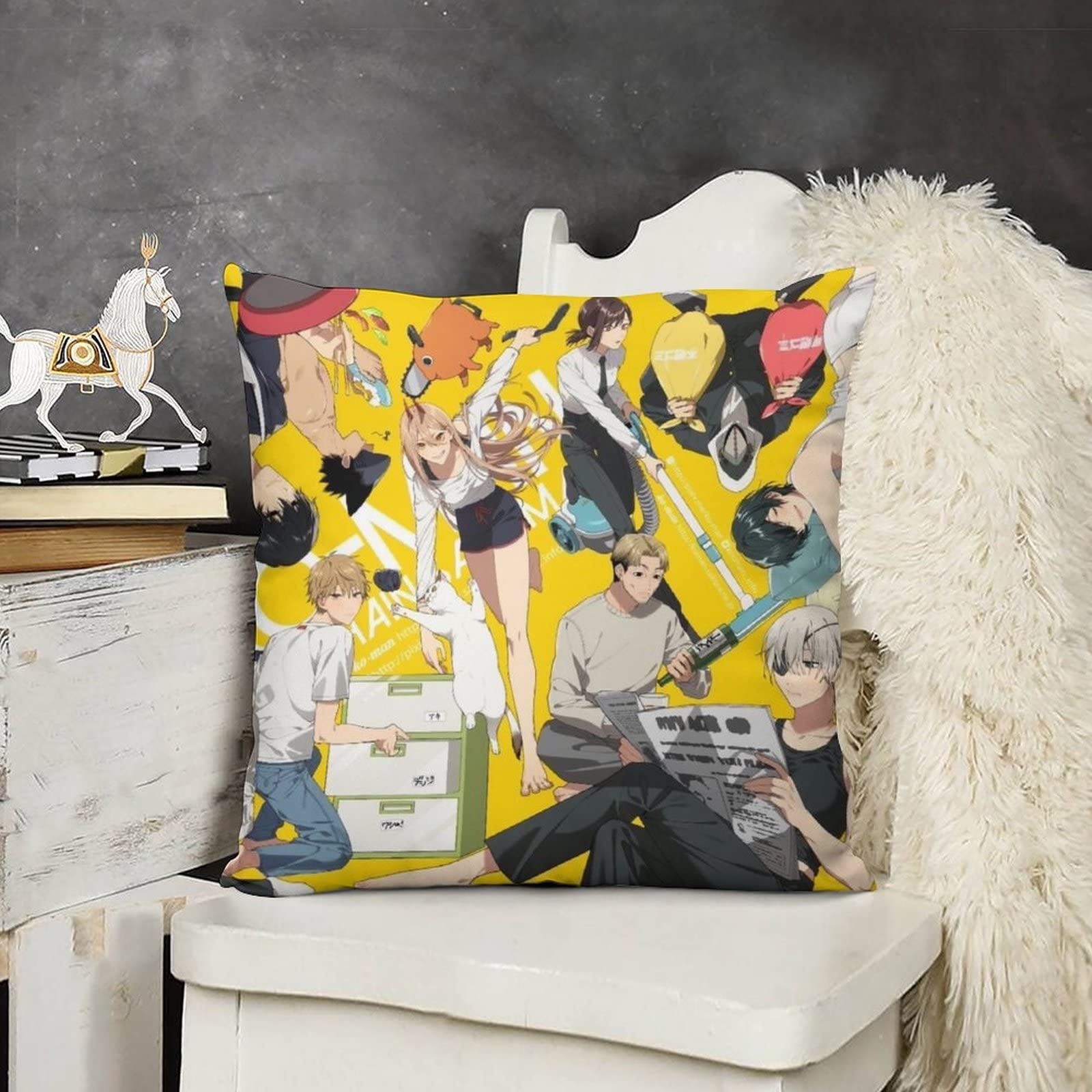 Amazon.co.jp: チェンソーマンクッションカバー坐垫套 45 45