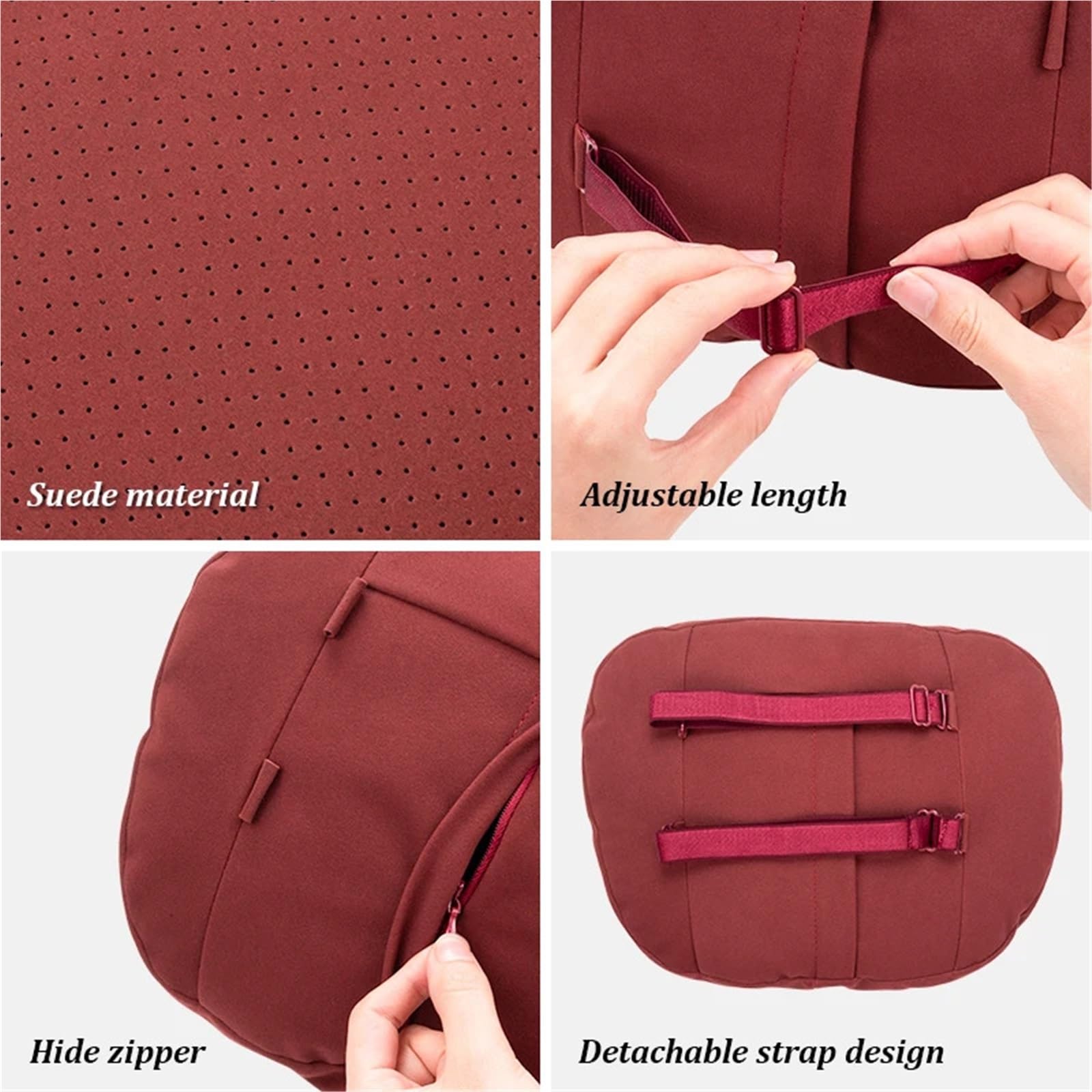 Coussin de Nuque, Appui-tête et Support Lombaire compatibles avec Porsche 718, Boxster, Cayenne, Panamera, Macan, Cayman, 911 918 sièges Auto.(Lumbar 1pc coganc)