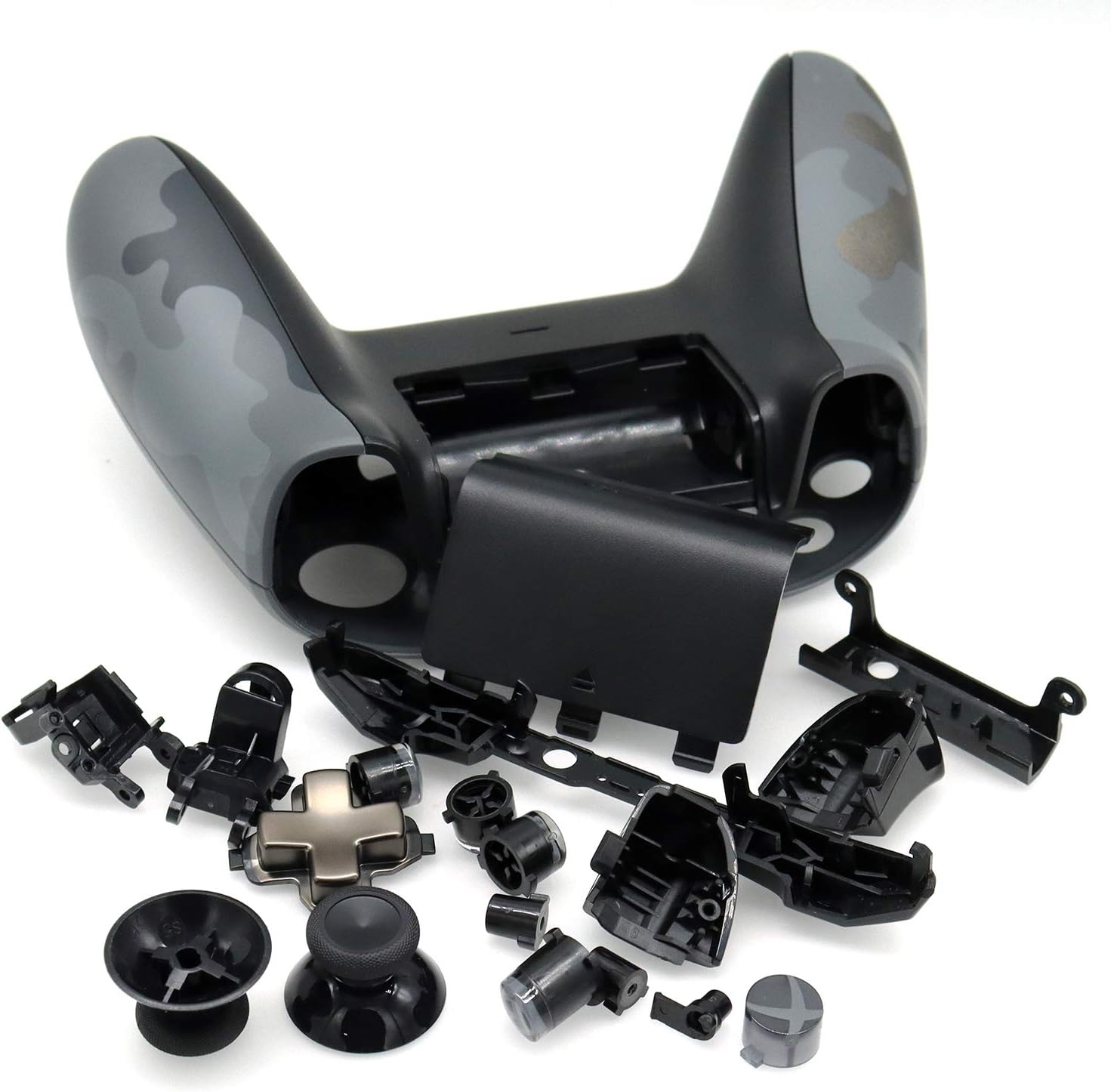 New 22Pcs Custom Full Housing Shell Set Replacement Kits with Buttons Rails for Xbox One Controller 1708 with 3.5mm Headphone Jack (Night Ops Camo Special Edition)