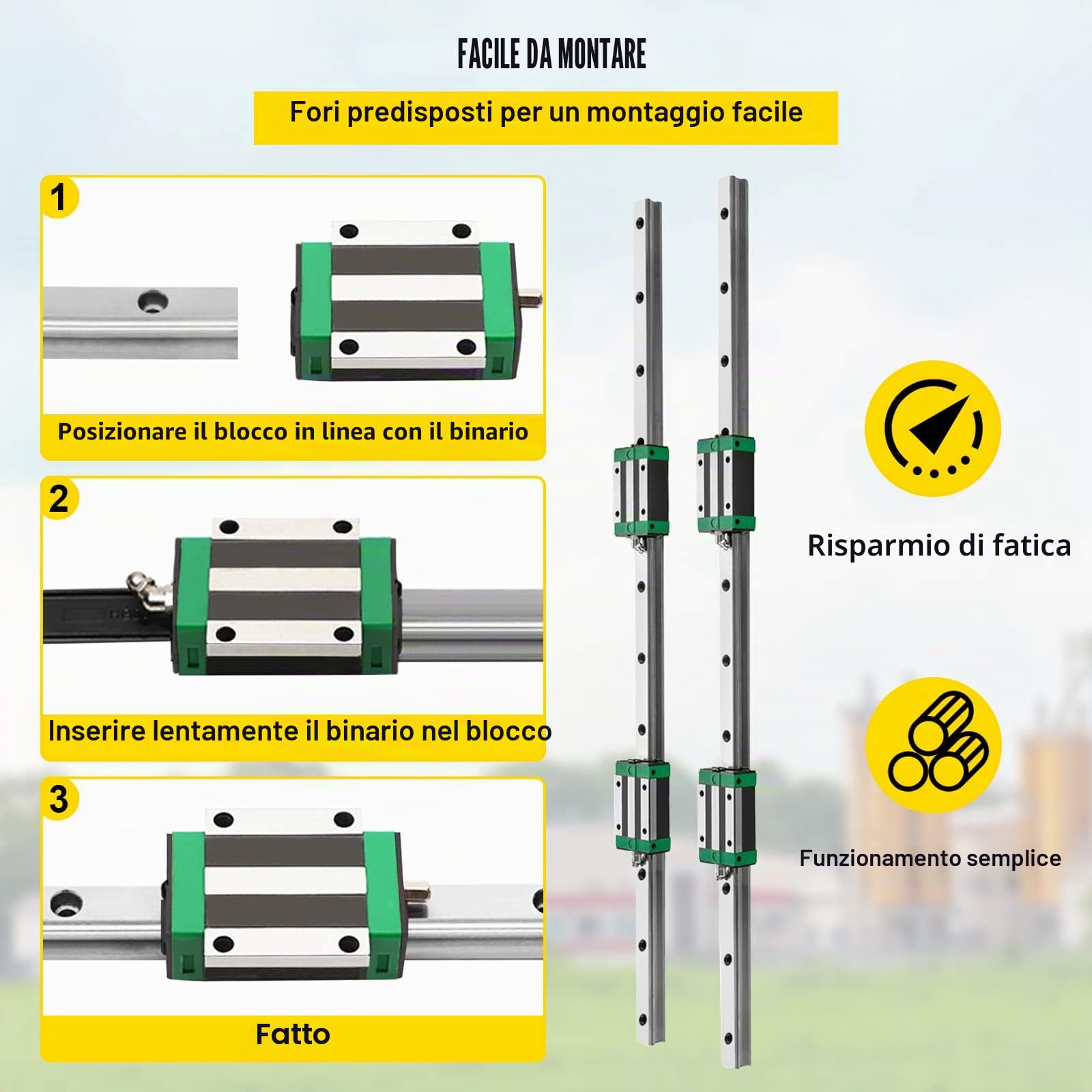 VEVOR Guida di Scorrimento Lineare HGR20-1000mm per Kit CNC