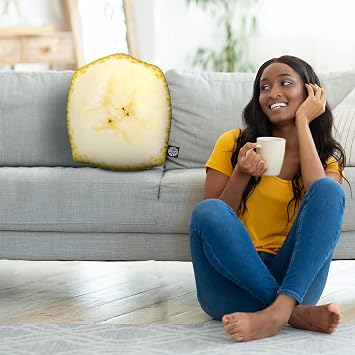 Banana Shaped Pillow - Soft Plush Food Pillow with Stuffed Banana - Perfect Gag Gift for Banana Lovers - Decorative Pillow for Couch Bed or Office Use - Hypoallergenic & Machine Washable - 16 Small