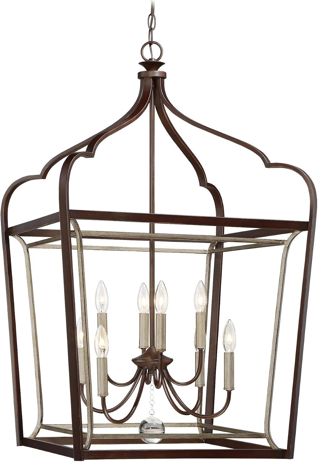 Minka Lavery Ceiling Pendant Chandelier Lighting 4349-593 Astrapia, 8-Light Fixture 480 Watts, Dark Rubbed Sienna