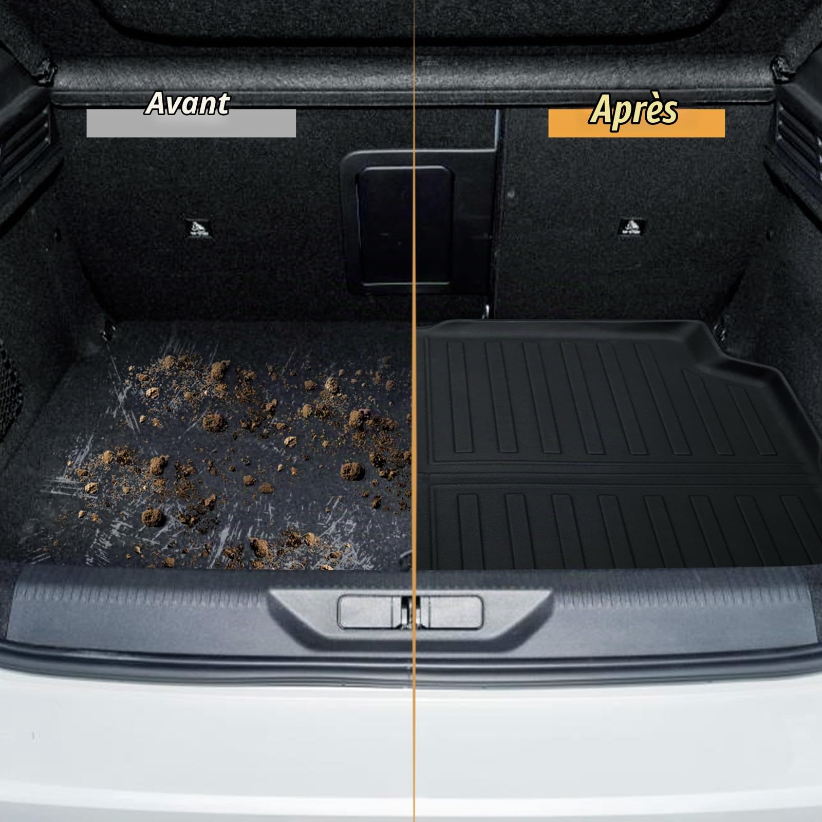 ECOZEN Tapis de Coffre Peugeot 308 III Hybride/E-308 2022-2026 (hayon 5 Portes [S-W Non Applicable]) 3D Scan TPE Tapis 3 Caoutchouc antidérapant imperméable Bord Haut Toutes Saisons Bac de Coffre