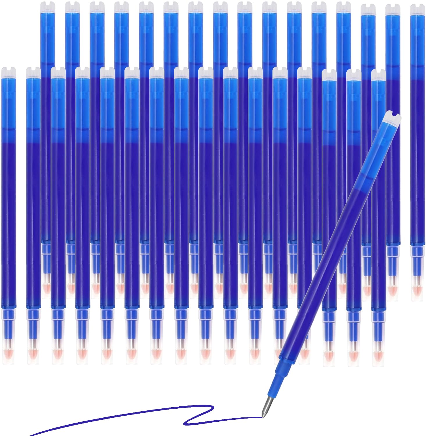 33Pack Erasable Pen Refills, Blue Gel Ink 0.7mm Fine Tip Compatible with Pilot Frixion Pens, Durable Writing Smooth Premium Experience for Students School Office Stationary Supplies