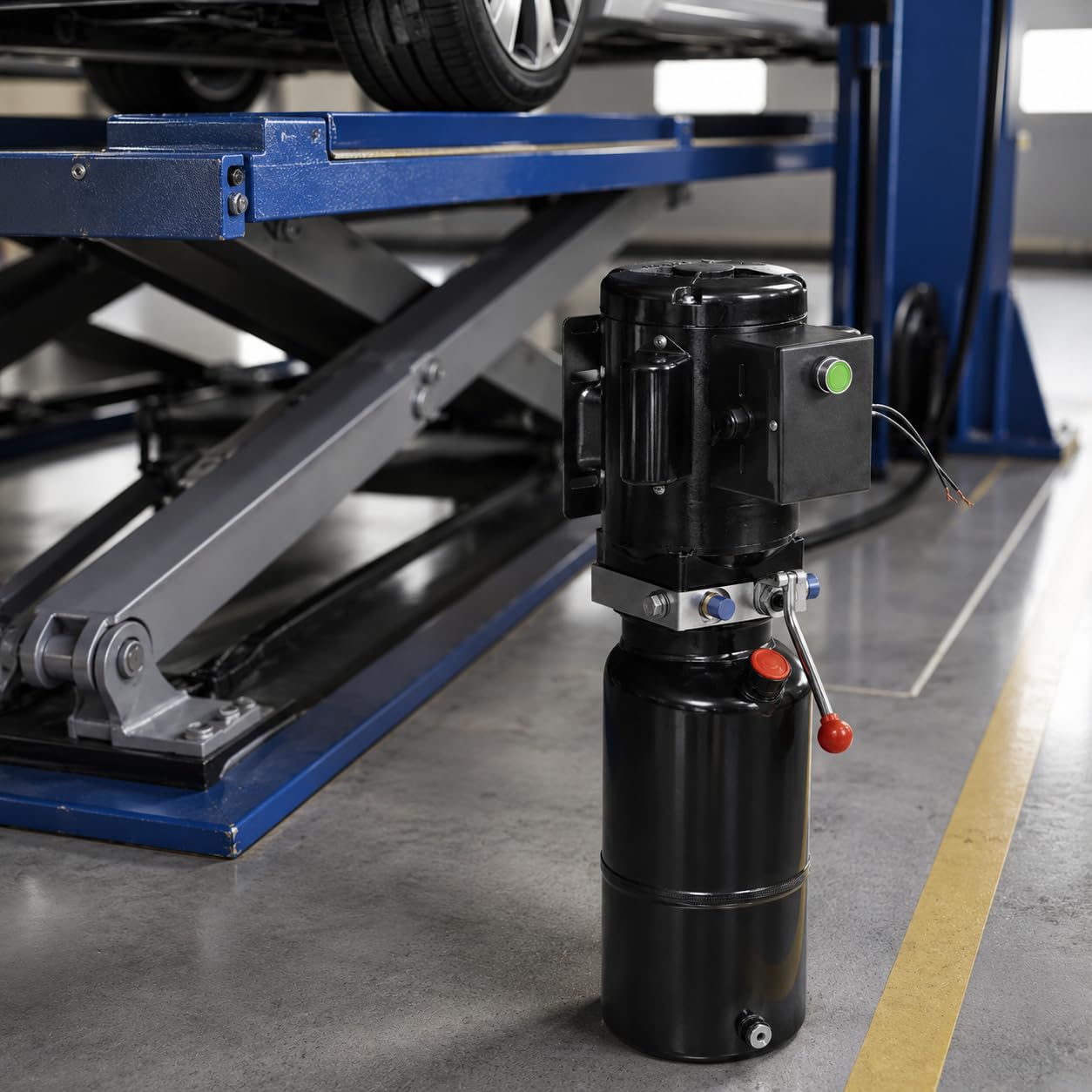 Grupo hidráulico 220 V 2,2 kW, bomba hidráulica de efecto simple con depósito 10 L, planta hidráulica para puente elevador de coche, taller de garaje auto