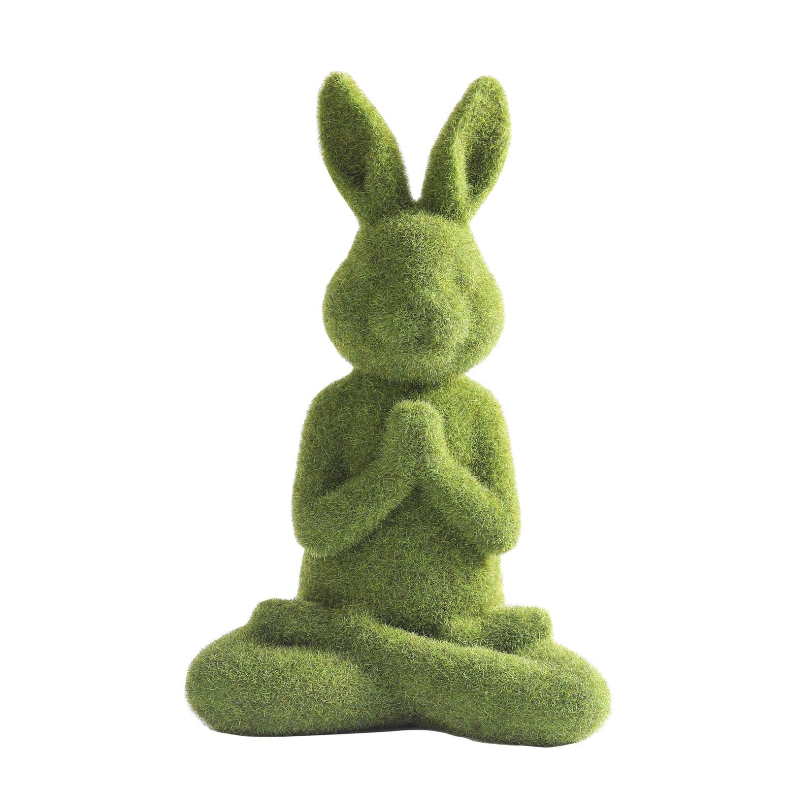 Woedpez Flocking Rabbits Statues Display Stylish Easters Rabbits Flocking Statues Ornament for Garden and Indoor Decors Decorative Garden Sculptures
