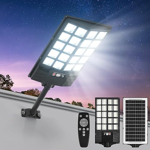 Luz solar con sensor de movimiento, 2500 lúmenes, IP67, impermeable, luz de seguridad para exteriores para jardín y camino (paquete de 1) disponible en Yaxa Costa Rica