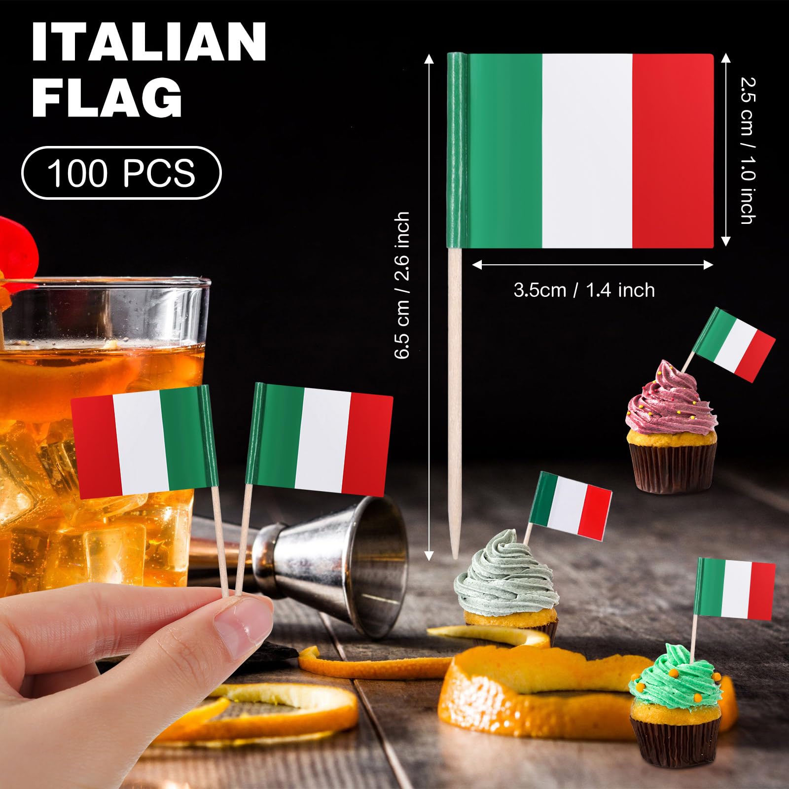 Toothpick Flags Zopeal 100 Pcs Different Countries World Flags Cocktail Sticks Double Sided Print Assorted Food Flags Paper Flag Sticks Fruit Food... Flag Toothpicks