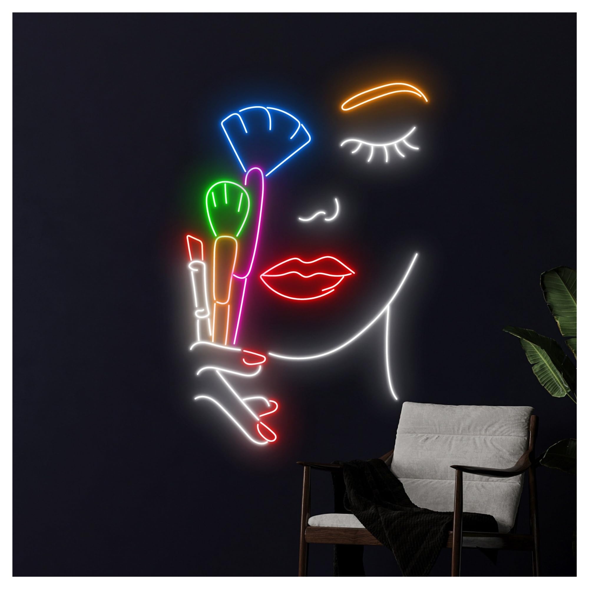 Wiszące neony artystyczne Neon Dla Wizażysty, Kosmetyki, Produkty Kosmetyczne, Oświetlenie LED, Witryna Sklepowa, Wejście Do Firmy, 63cm