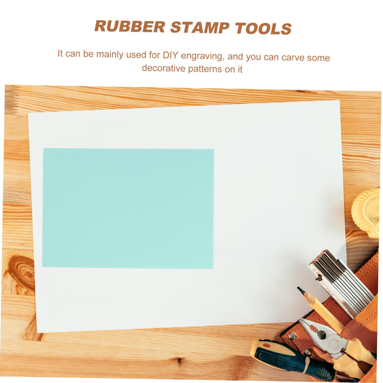 SEWACC 4pcs Rubber Stamps Blocks Stamp Carving Material White Green for DIY Projects