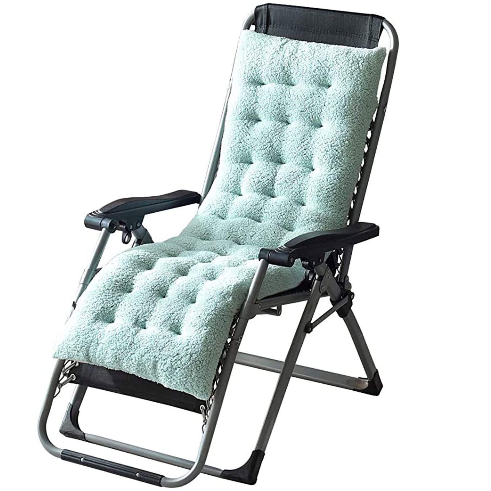 Tumbona de lana de cordero artificial de 51'' verde claro premium