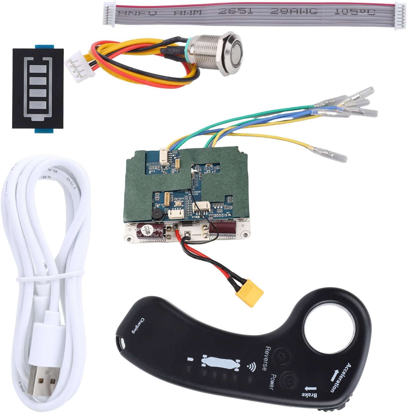 Kadimendium Electric Scooter Controller Sinusoid Solution Remote Control Set with Low Voltage Alarm for Scooters and Balance Scooters