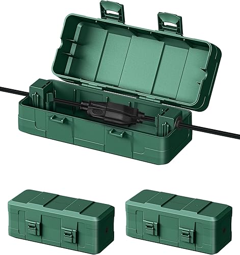 DEWENWILS Paquete de 3 Funda de cable de extensión para exteriores, caja de conexión resistente a la intemperie con material de polipropileno,