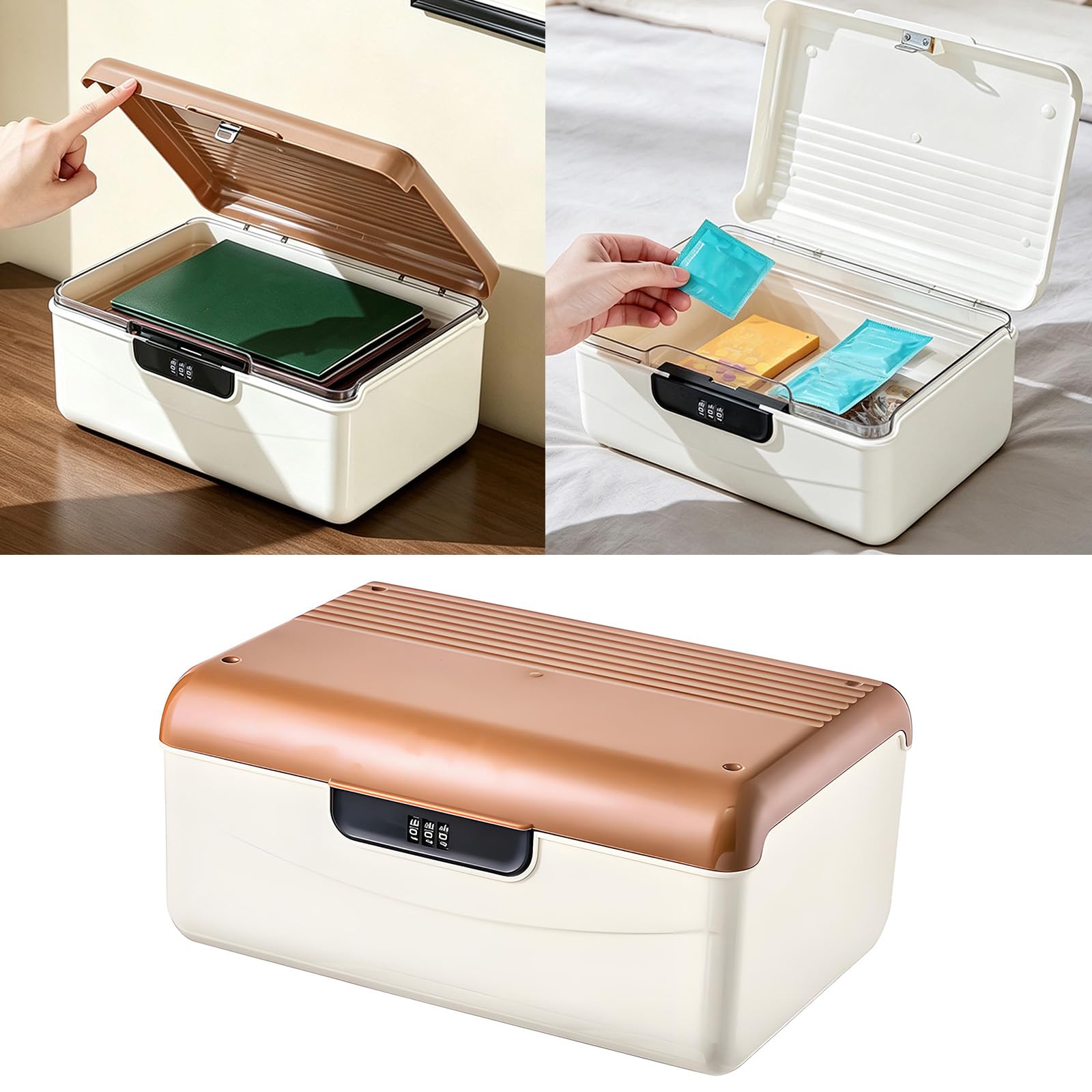 PANGBOER Custodia Coperta con Chiusura a Combinazione per armadietto da scrivania, Camera da Letto, dormitorio, Gioielli Carta, smistamento Monete, Uso Domestico, Scatola Portadocumenti, portarotolo,