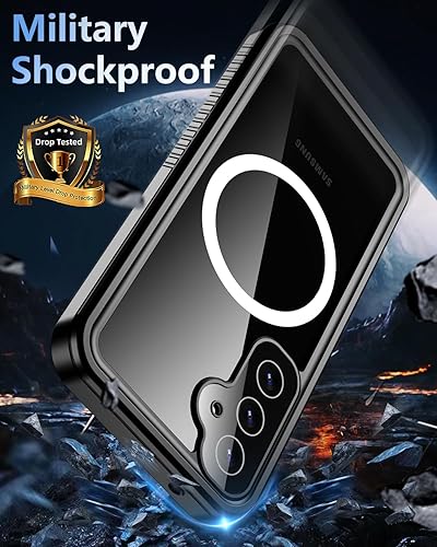 Vista 41 de Oterkin Funda impermeable para Samsung Galaxy S21 con protector de pantalla integrado, a prueba de polvo, a prueba de golpes, 360, carcasa Negro