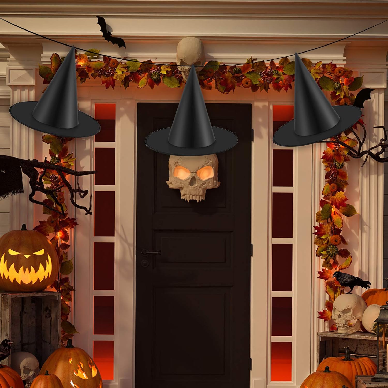 Elcoho 36 Pack Halloween Witch Hats Costume Accessories Black Witch Hats for Halloween Home Decoration Favors