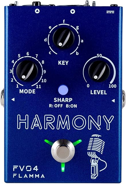 FLAMMA FV04 Vocal Harmony Pedal Vocal Effects Processor Stompbox Voice Mic Harmonizer with Reverb 12 Pitches with 11 Different Harmony Modes All-In-One for Singer and Guirist Singing Recording