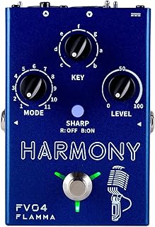 FLAMMA FV04 Vocal Harmony Pedal Vocal Effects Processor Stompbox Voice Mic Harmonizer with Reverb 12 Pitches with 11 Different Harmony Modes All-In-One for Singer and Guitarist Singing Recording