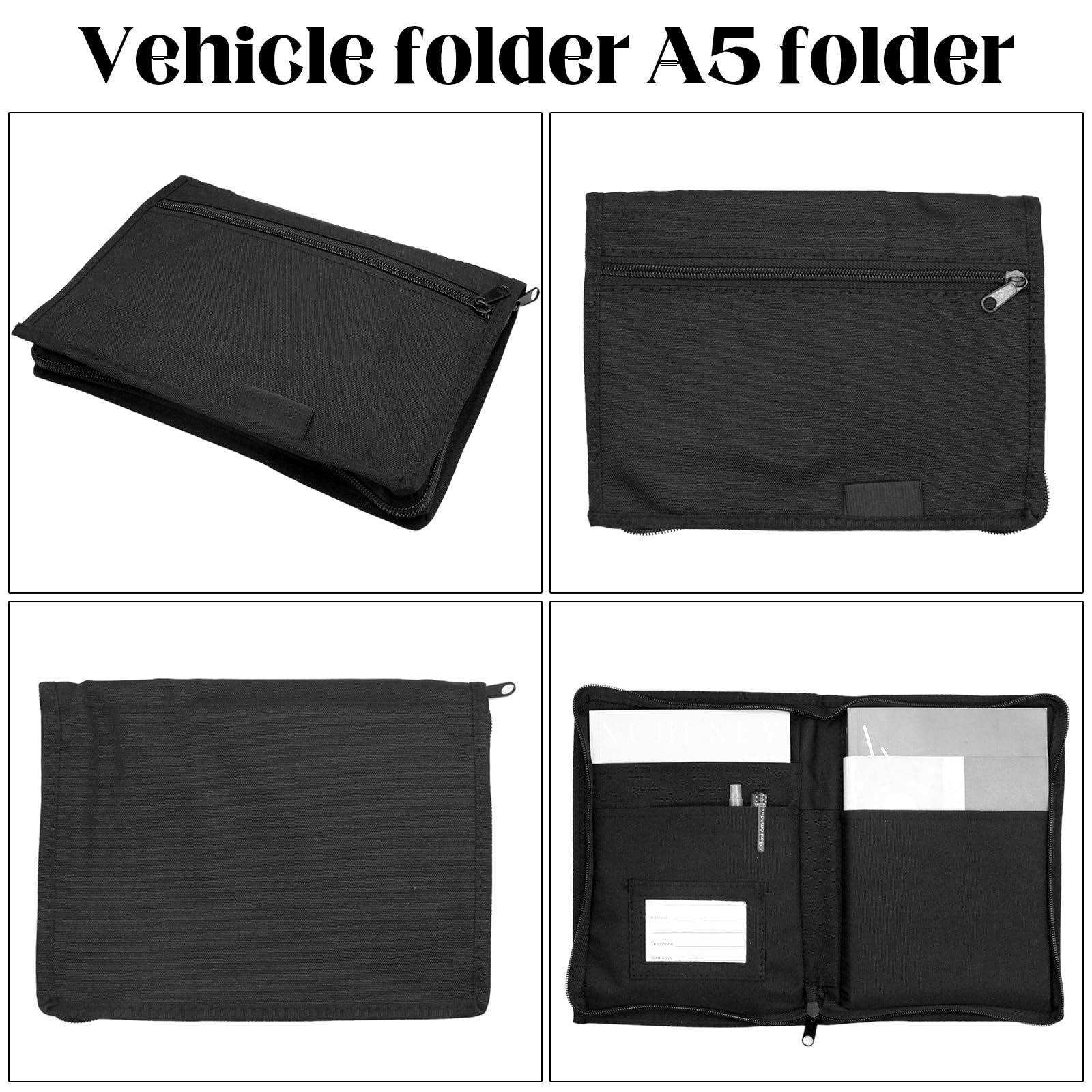 WiDream Carpeta De Coche, Organizador De Guantera, Bolsa De Almacenamiento Para Guantera De Coche, Funda Para Documentos De Vehículoscon Múltiples Compartimentos