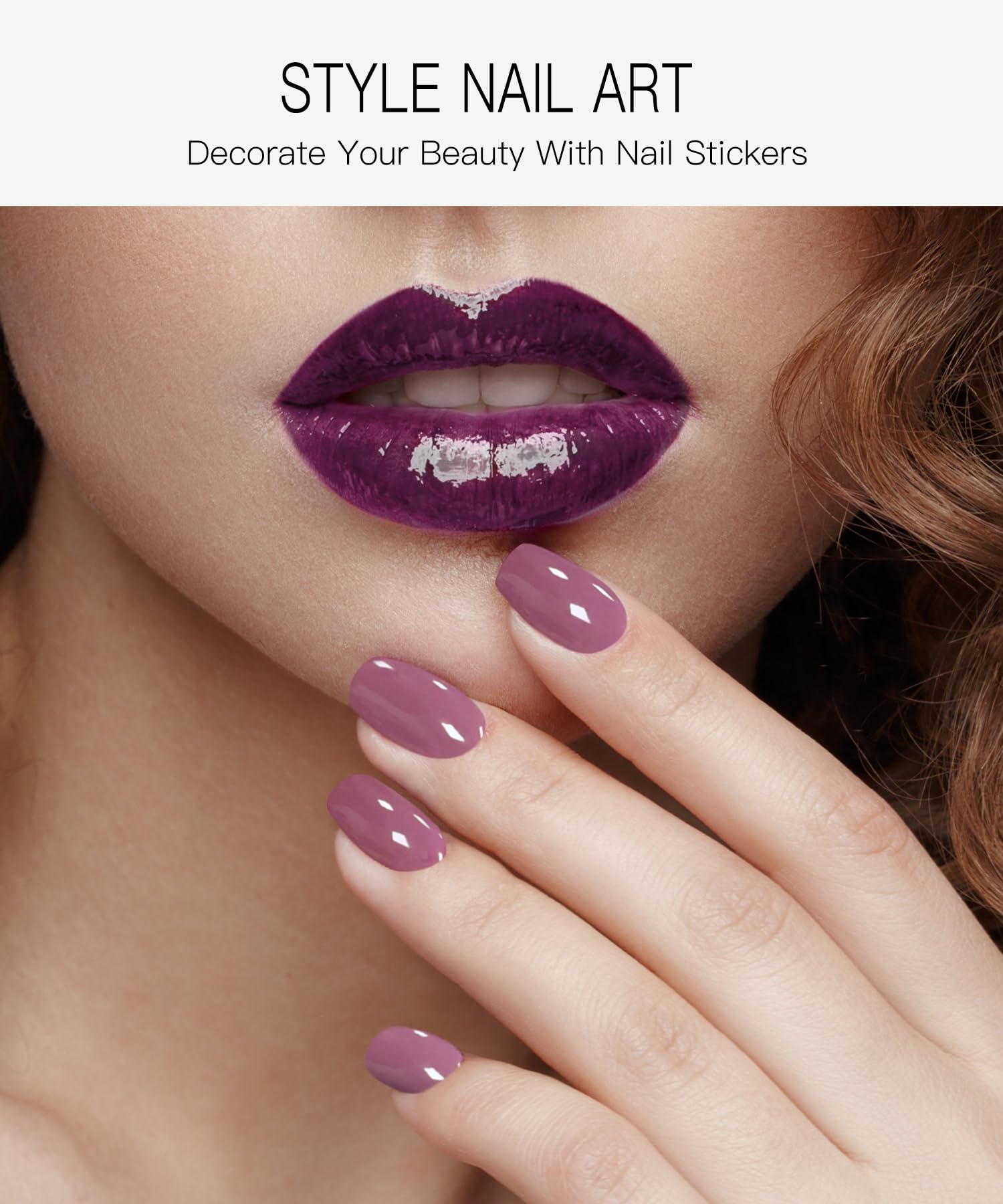 JMEOWIO Gel Nail Stickers Purple Semi Cured Gel Nail Strips Wraps UV/LED Nails Art Design Decoration Accessories - Image 3