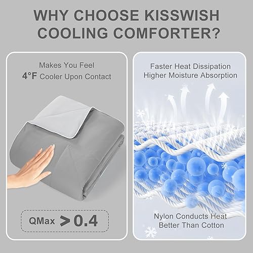 Miniatura 4 de Q-Max 0.4+ - Edredón refrescante Queen para personas que duermen con calor y sudores nocturnos, manta de verano suave, transpirable, ligera con tela