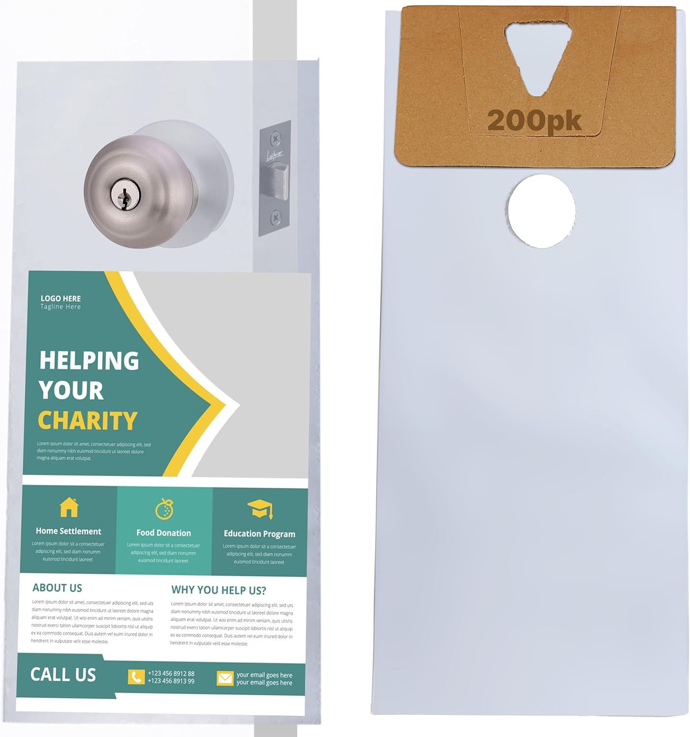 TidyFriend Plastic Door Hanger Bags 6” x 12” (3000 Pack), Clear Door Hanger Bags Protects Flyers, Brochures, Notices, Printed Materials - Waterproof and Secure Door Knob Hanger Bag for Outdoor Use
