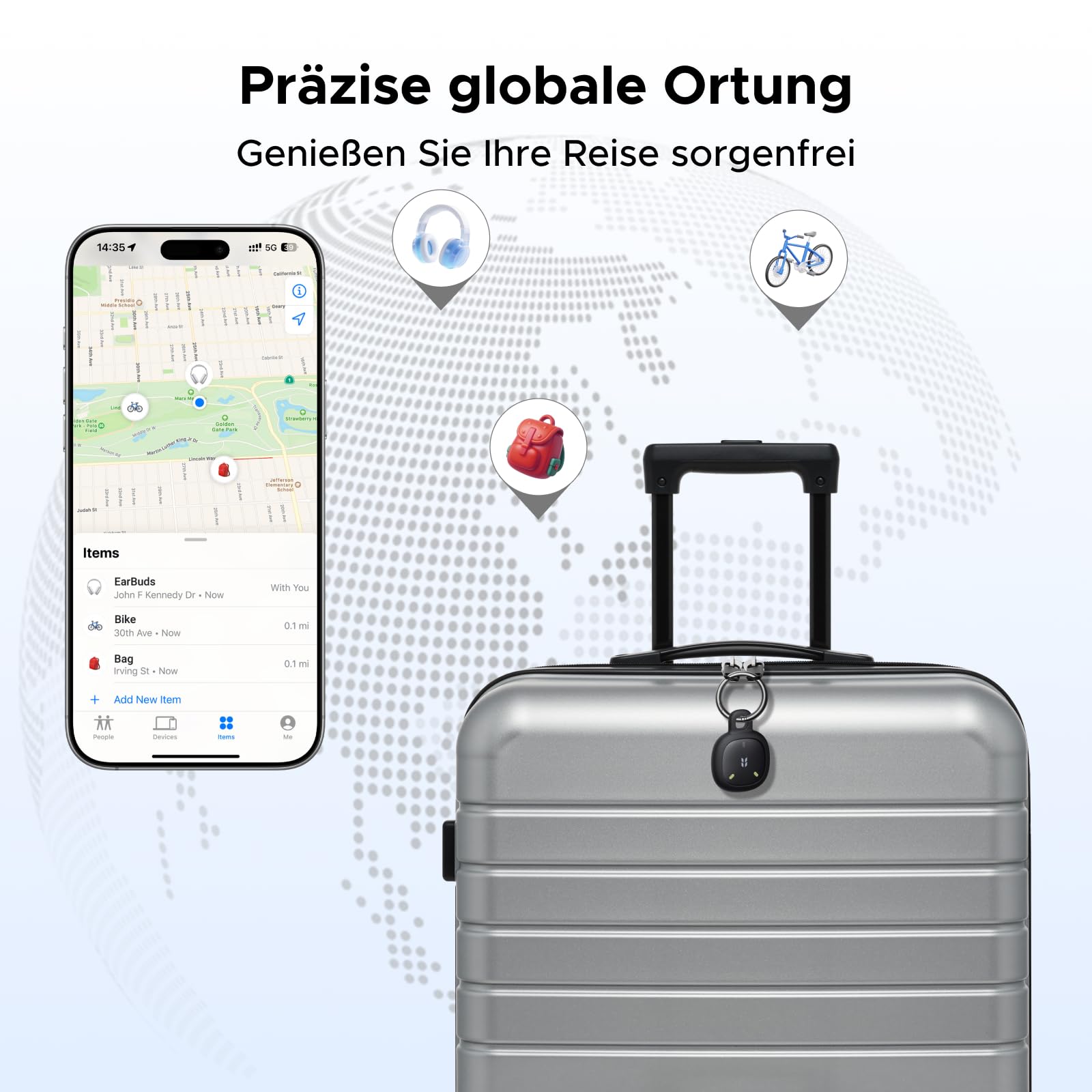 UGREEN FineTrack Mini 2 kompatibel mit Apple Find My (nur iOS), Schlüsselfinder mit 110dB Signalton, Leuchtendes Design, IP68, Tracker für Koffer, Keys, Rucksack (4 Pack)