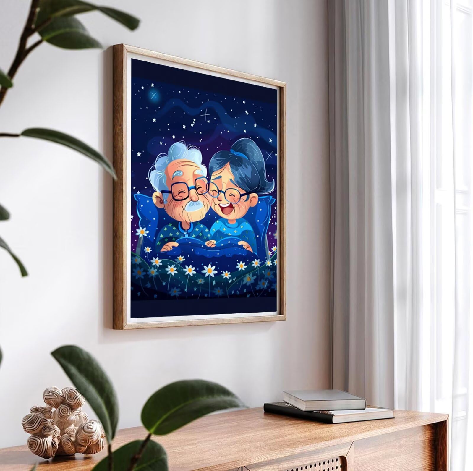 Diamentowe malowanie dla dorosłych starsza para, 5D krajobraz diamentowy zestaw do malowania, DIY DIY dla dorosłych ścieg krzyżykowy rysunki diamentowe, dekoracja domu malarstwo diamentowe 70x100 cm H
