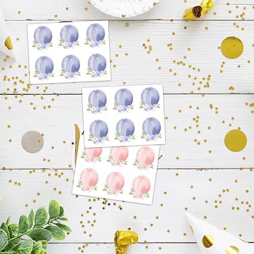 Miniatura 4 de LNOKRIM Juegos de fiesta de revelación de género, letrero de mesa de votación con tema de oso para revelación de género, 48 calcomanías de votación