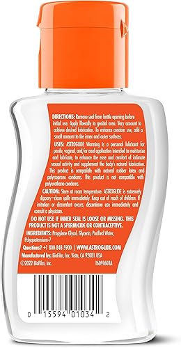 Miniatura 3 de Astroglide Lubricante personal de calentamiento 25 onzas  Lubricante a base de agua para hombres y mujeres  Proporciona una sensación de