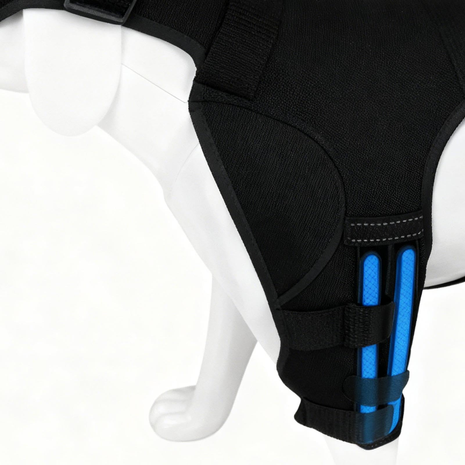 Genouillère Pour Chien Bandage Articulaire Réglable | Avec 4 Stabilisateurs Métalliques Support Pour Patte Arrière Pour Randonnée Exercice Activités Extérieures Parc Plage