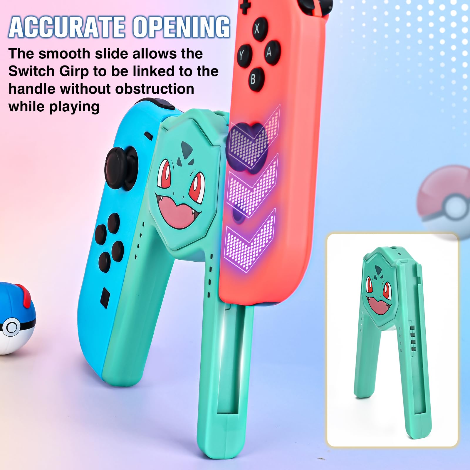 DLseego Poignée pour joycon OLED, Mignonne et Portable, en Forme de V, Plug and Play, Verte