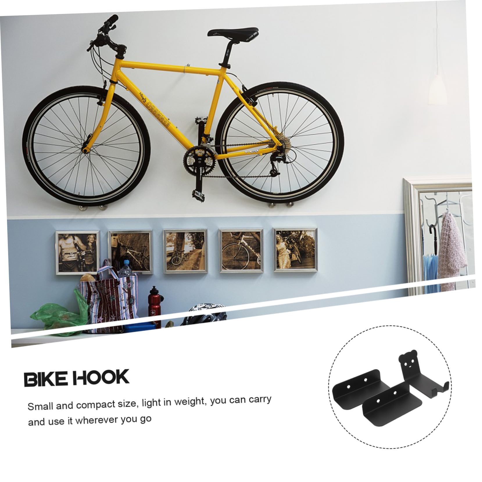 TOYANDONA Heavy Duty Fahrrad Wandhalterung Fahrradaufhängung Haken für Pedale Platzsparend Leichtes Material Geeignet für Garagen und Fahrradlagerung
