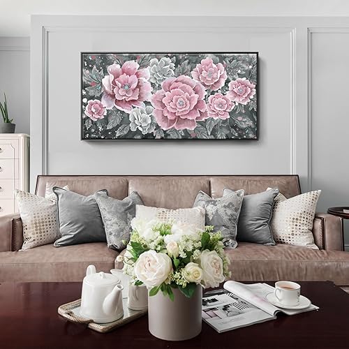 Vista 134 de Lienzo decorativo para pared, baño, estilo bohemio, costero, granja, vaca, montaña, flor, ilustración, obra de arte floral, paisaje rústico de Arte